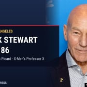 Patrick Stewart smiling at a 2017 Berlin International Film Festival photo call, with the headline Patrick Stewart Dies at 86